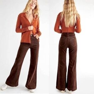 ROLLA'S Eastcoast Flare Corduroy Jeans in Dark Brown - 28